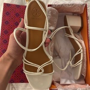 White, Tory Burch Block Heel, 7.5